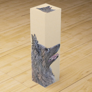 Belgian Tervuren Painting - Cute Original Dog Art Wine Box