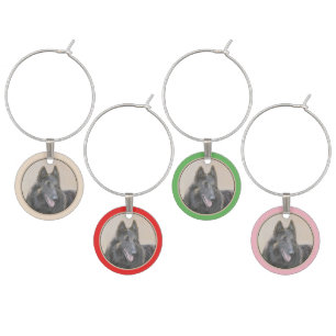 Belgian Tervuren Painting - Cute Original Dog Art Wine Charm