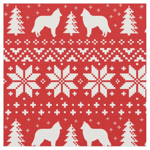 Belgian Tervuren Silhouettes Christmas Holiday Fabric