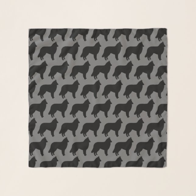 Belgian Tervuren Silhouettes Pattern Scarf (Front)