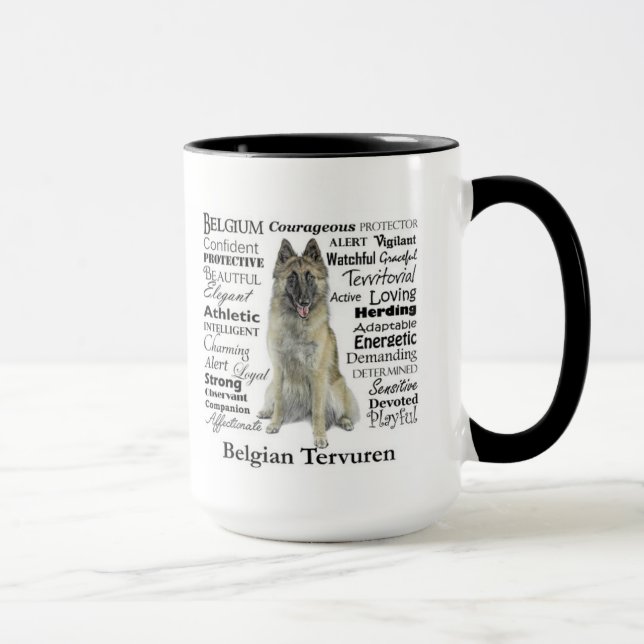 Belgian Tervuren Traits Mug (Right)
