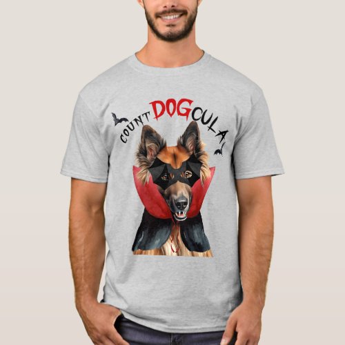 Belgian Tervuren Vampire Dog Funny Halloween T_Shirt