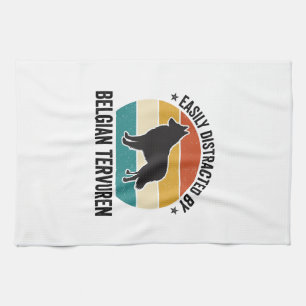 Belgian Tervuren Vintage Dog Lover Shirt Design_1 Kitchen Towel