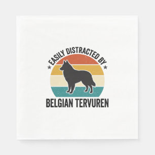 Belgian Tervuren Vintage Dog Lover Shirt Design_1 Napkins