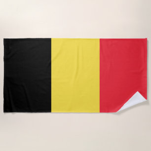 Belgian Tricolor Flag Beach Towel