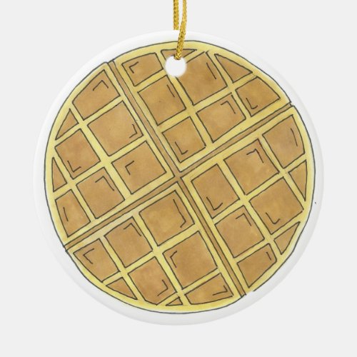 Belgian Waffle Diner Brunch Food Restaurant Chef Ceramic Ornament