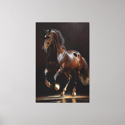 Belgian Warmblood Horse _ Oil Paint Canvas Print