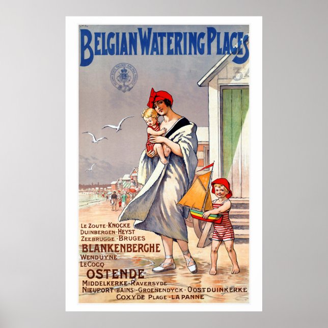 Belgian Watering Places Vintage Travel Poster (Front)
