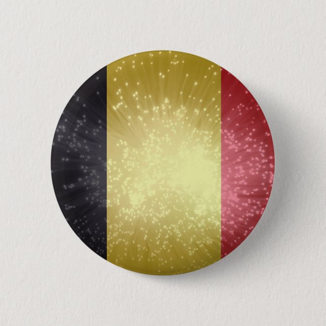 België; Belgium Flag Pinback Button (Front)