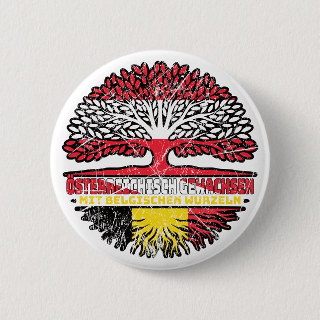 Belgien Belgisch Österreichisch Österreich Baum Button (Front)