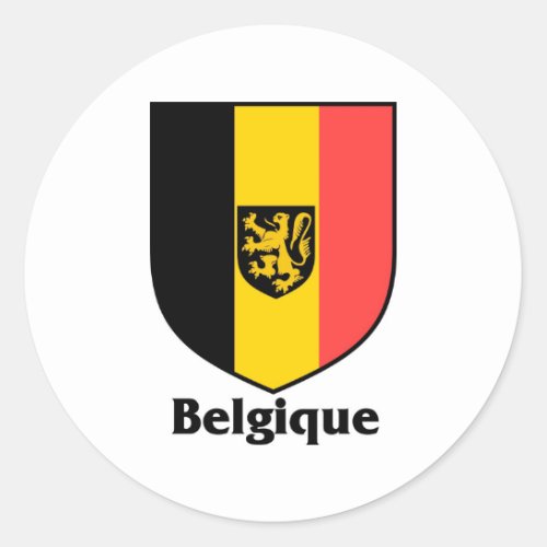 Belgique Crest  Belgium Flag Classic Round Sticker