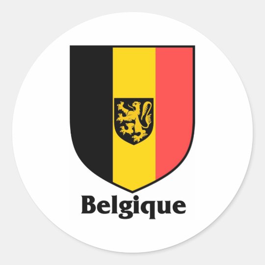 Belgique Crest / Belgium Flag Classic Round Sticker