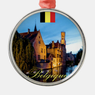 Belgique Medieval Bruges - Pro Photo Metal Ornament