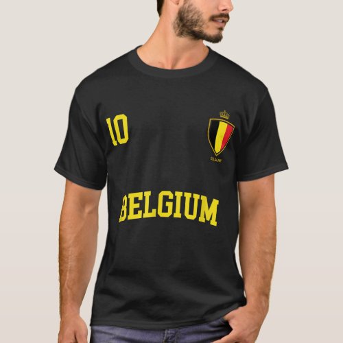 Belgium 10 Belgian Flag Soccer Team Footbal T_Shirt