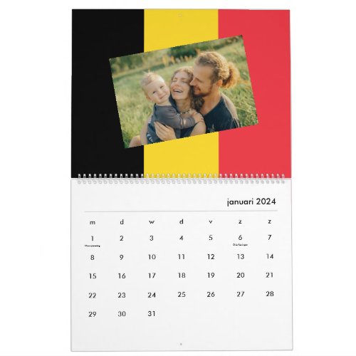 Belgium  Add Your Photo Belgian Flag 2024 Calendar