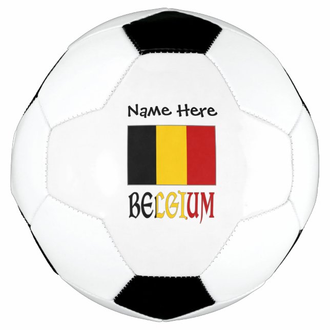 Belgium and Belgian Flag Personalized  Soccer Ball (Front)