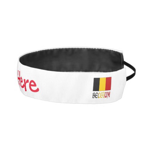 Belgium and Belgian Flag Red Personalization  Athletic Headband