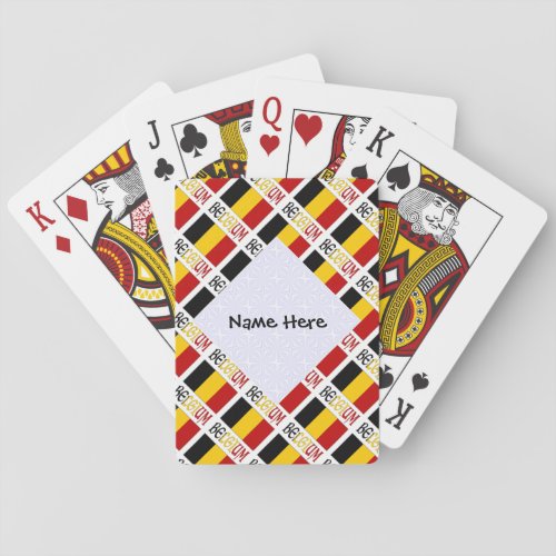 Belgium and Belgian Flag Tiled Personalized  Playing Cards