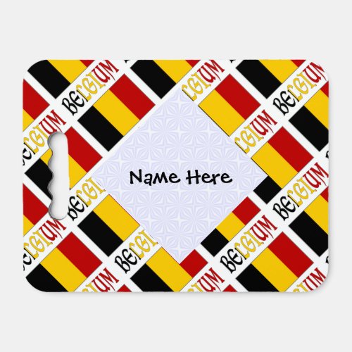 Belgium and Belgian Flag Tiled Personalized  Seat Cushion