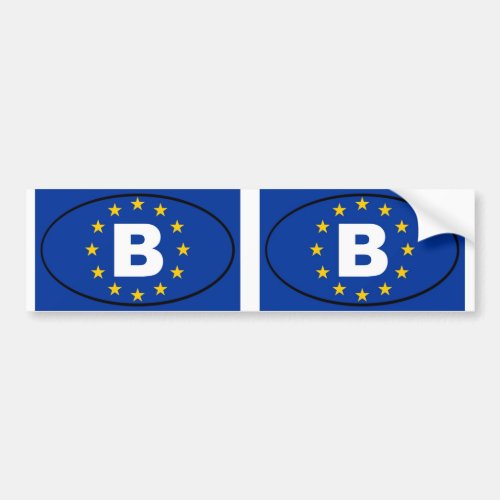 Belgium _ B _ European Union oval Bumper Sticker