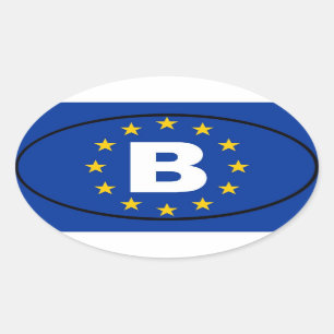 Belgium - B - European Union Oval Sticker