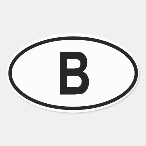 Belgium B Oval Sticker