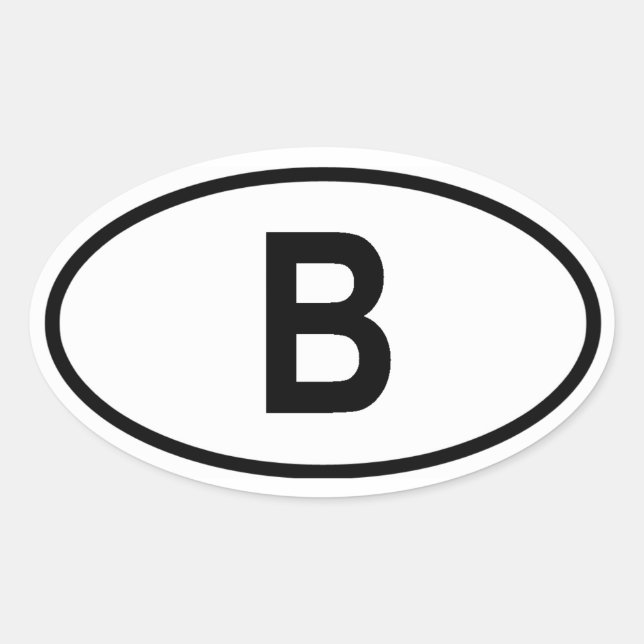 Belgium "B" Oval Sticker (Front)