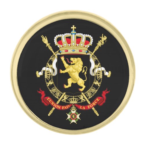 Belgium  Belgian Coat of Arms Flag  business Gold Finish Lapel Pin