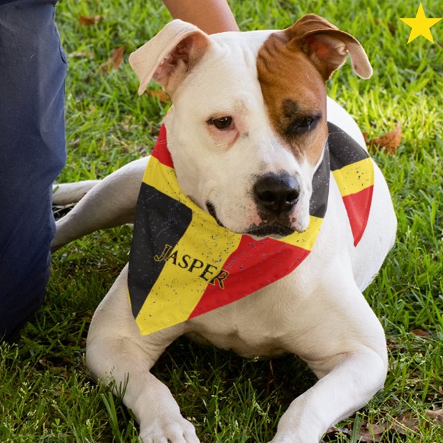 Belgium Belgian Flag Custom Name Pet Bandana (Creator Uploaded)