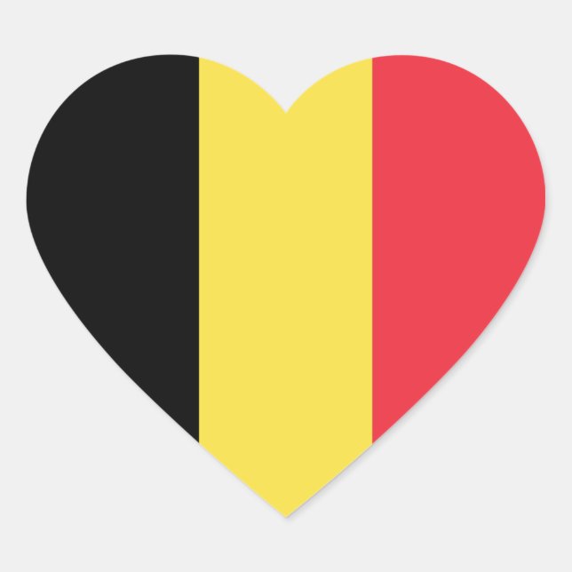 Belgium/Belgian Flag Heart Sticker (Front)