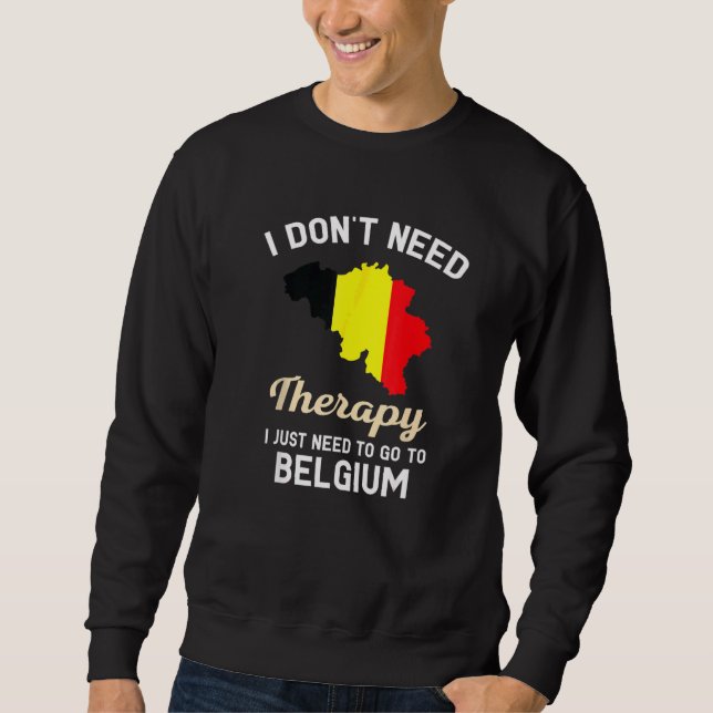 Belgium Belgian Flag Map Travel Vocation Sweatshirt (Front)