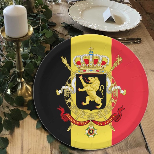 Belgium, Belgian Flag - party, birthday /sports  Paper Plates (Creator Uploaded)