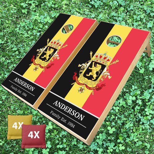 Belgium  Belgian Flag personalized  Family fun Cornhole Set