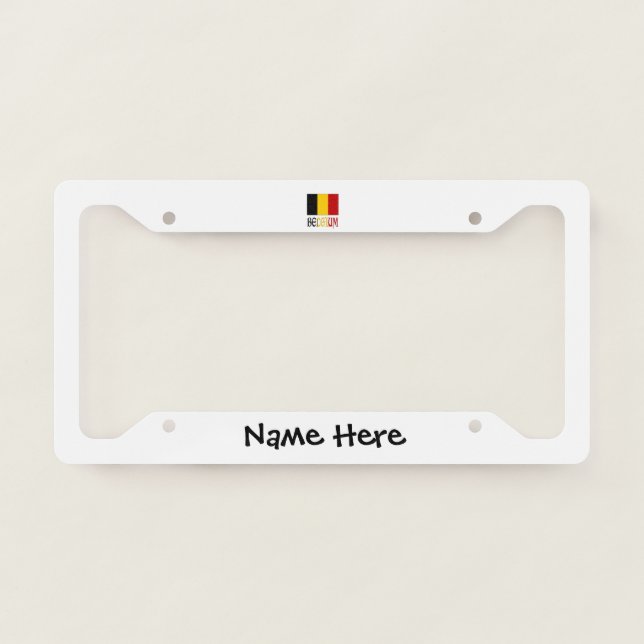 Belgium Belgian Flag Personalized  License Plate Frame (Front)