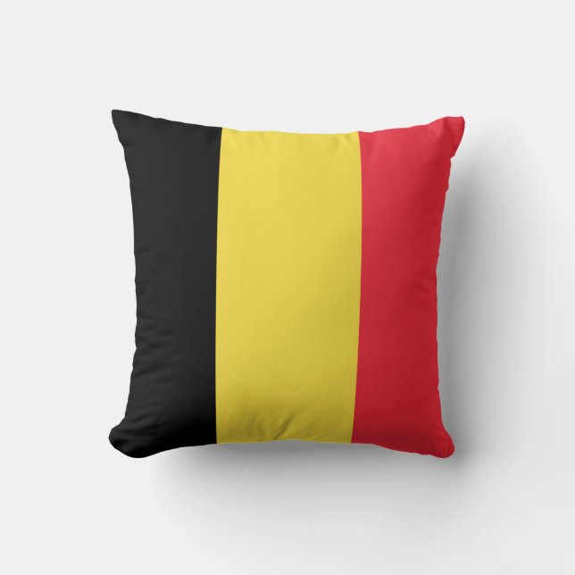 Belgium (Belgian) Flag Throw Pillow (Front)