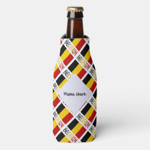 Belgium Belgian Flag Tiled Personalized Bottle Cooler