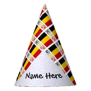 Belgium Belgian Flag Tiled Personalized  Party Hat