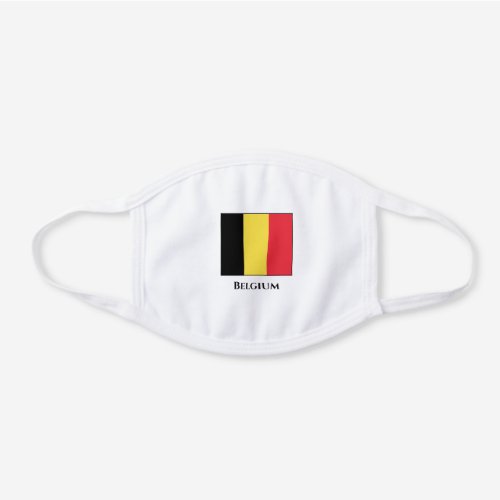 Belgium Belgian Flag White Cotton Face Mask
