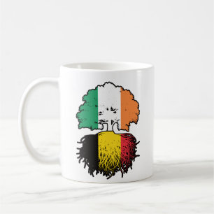 Belgium Belgian Irish Ireland Tree Roots Flag Coffee Mug