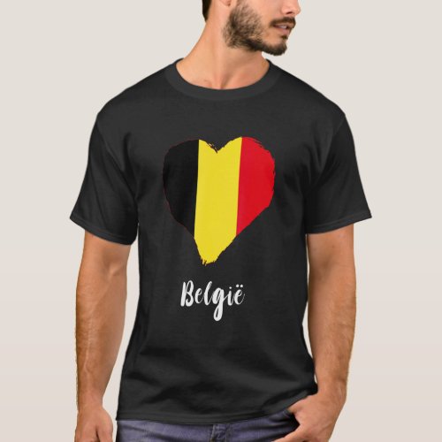 Belgium Belgie Heart Belgian Flag Belgian Pride Be T_Shirt