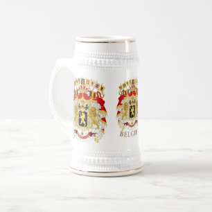 Belgium ( BELGIEN) Great Coat of Arms gold crest Beer Stein
