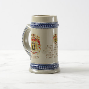 Belgium ( BELGIEN) Great Coat of Arms Personalized Beer Stein
