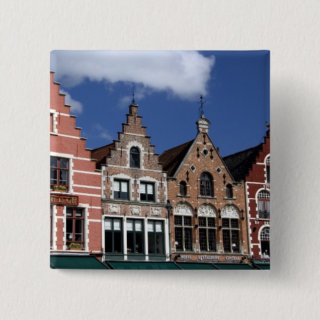 Belgium, Brugge (aka Brug or Bruge). UNESCO 2 Button (Front)