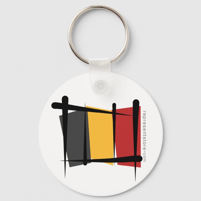 Belgium Brush Flag Keychain (Front)