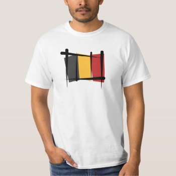 Belgium Brush Flag T-shirt by representshop at Zazzle