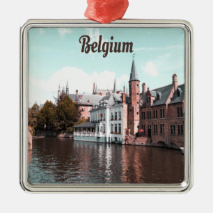 Belgium Brussels Canal Metal Ornament