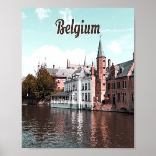 Belgium Brussels Canal Poster