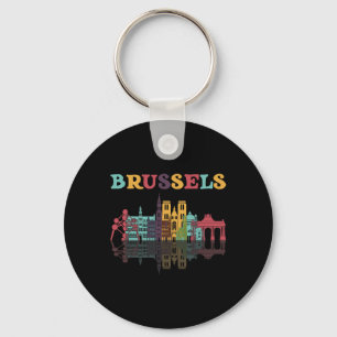 Belgium Brussels Travel Family Vacation Europian T Keychain