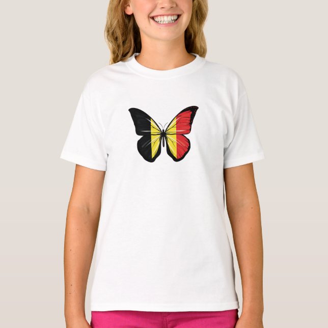 Belgium Butterfly Flag T-Shirt (Front)