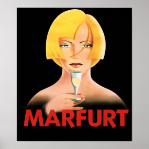 BELGIUM CHAMPAGNE MARFURT Ad Alcohol Vintage Wine Poster
